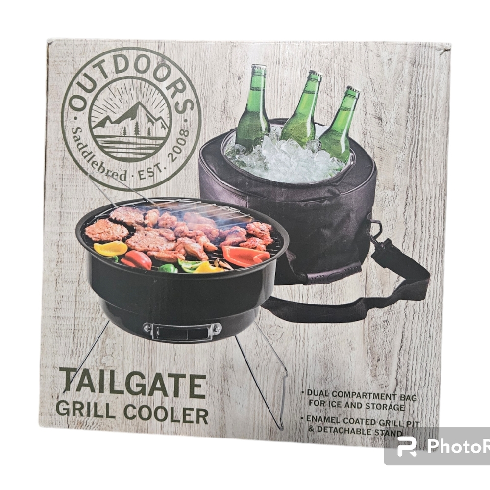 NIB Outdoors Saddlebred Tailgate Grill Cooler Combo